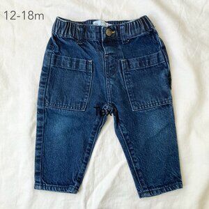 💙2/$25 Zara 12-18 Months Toddler Baby Blue Denim Jeans Pants Spring